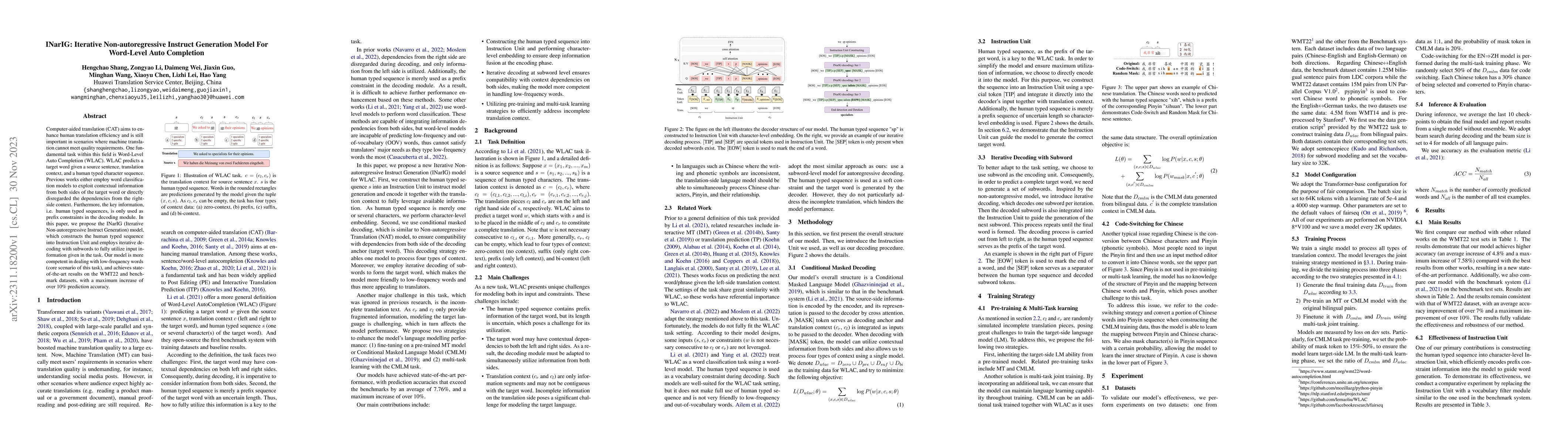 Thumbnail for INarIG: Iterative Non-autoregressive Instruct Generation Model For
  Word-Level Auto Completion