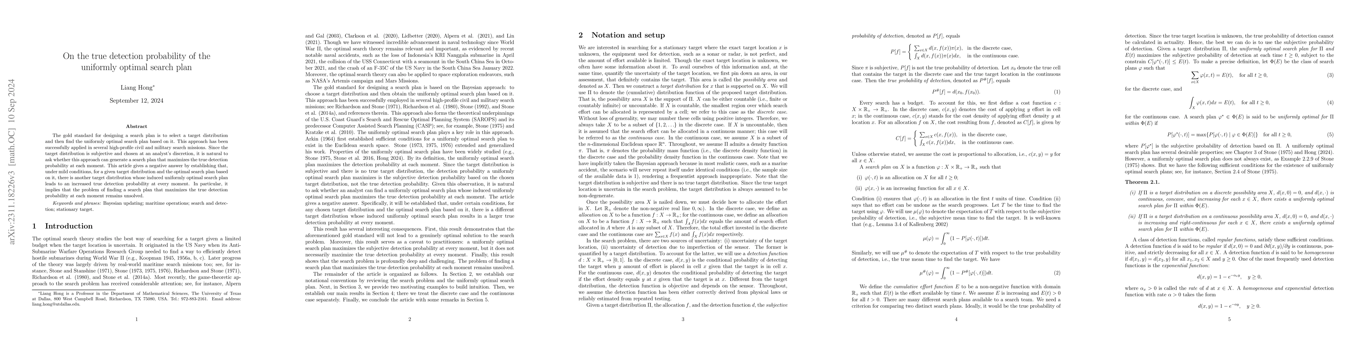 Thumbnail for On the nonexistence of a genuinely optimal solution to the search
  problem