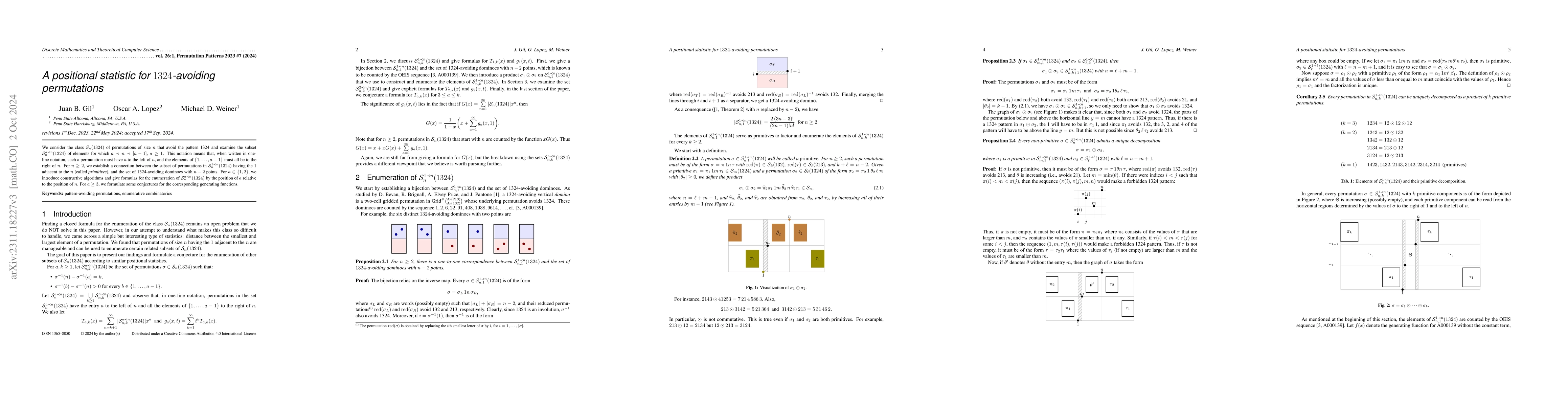 Thumbnail for A positional statistic for 1324-avoiding permutations