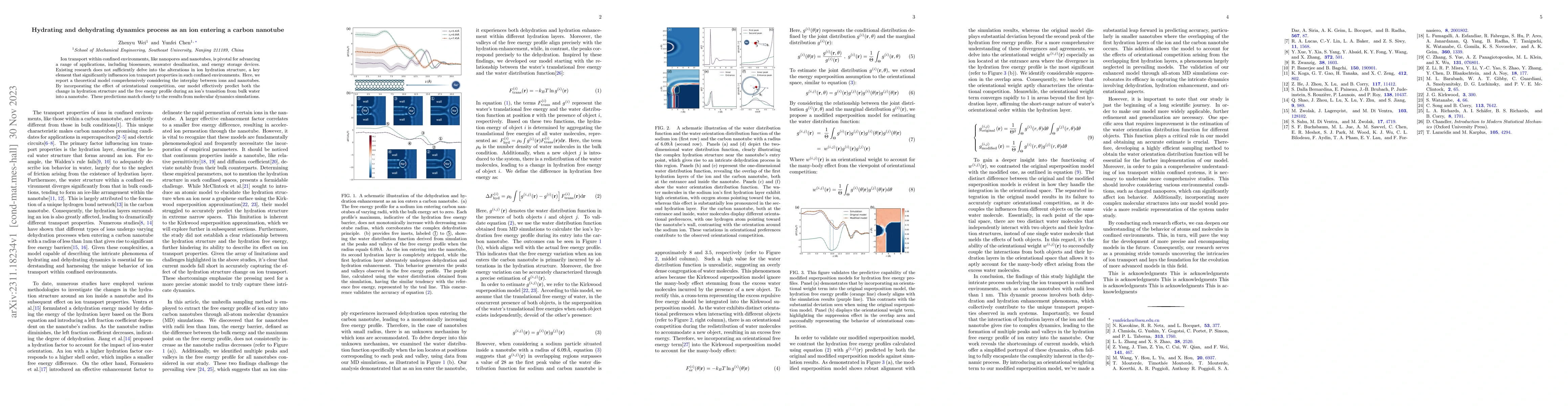 Thumbnail for Hydrating and dehydrating dynamics process as an ion entering a carbon
  nanotube