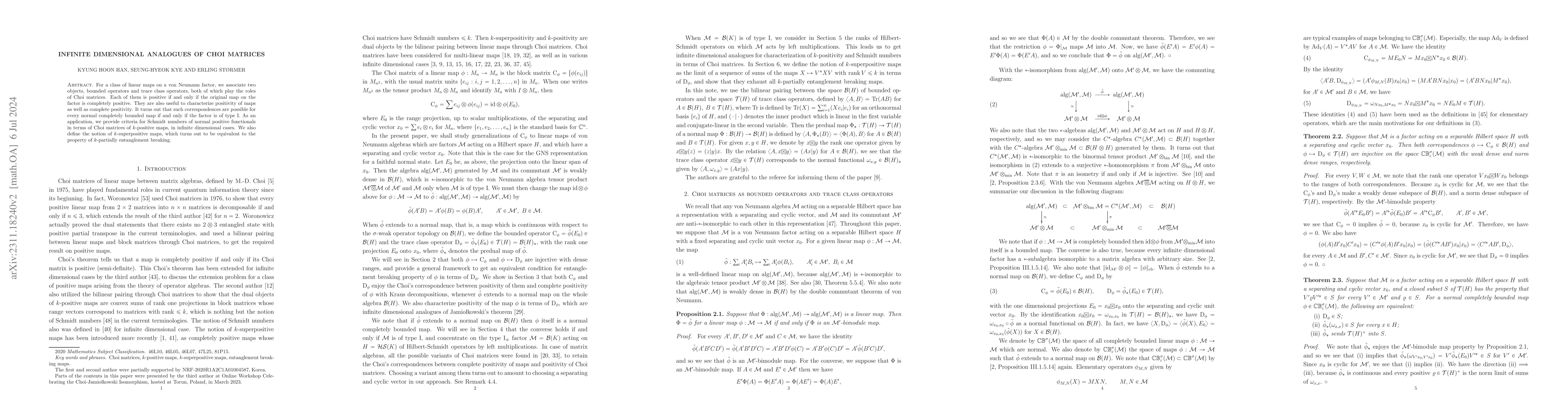 Thumbnail for Infinite dimensional analogues of Choi matrices