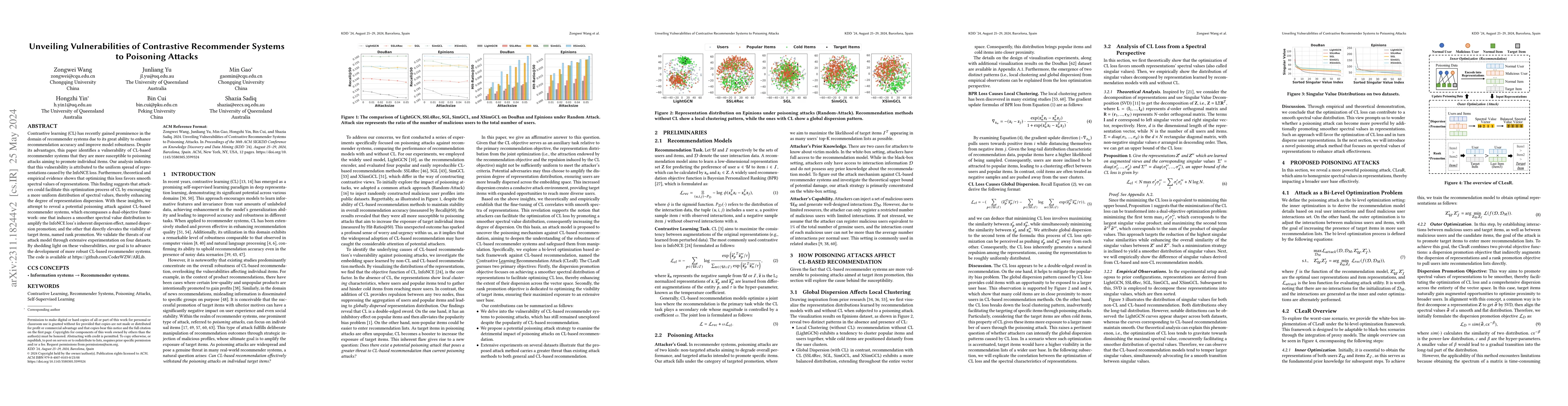 Thumbnail for Unveiling Vulnerabilities of Contrastive Recommender Systems to
  Poisoning Attacks