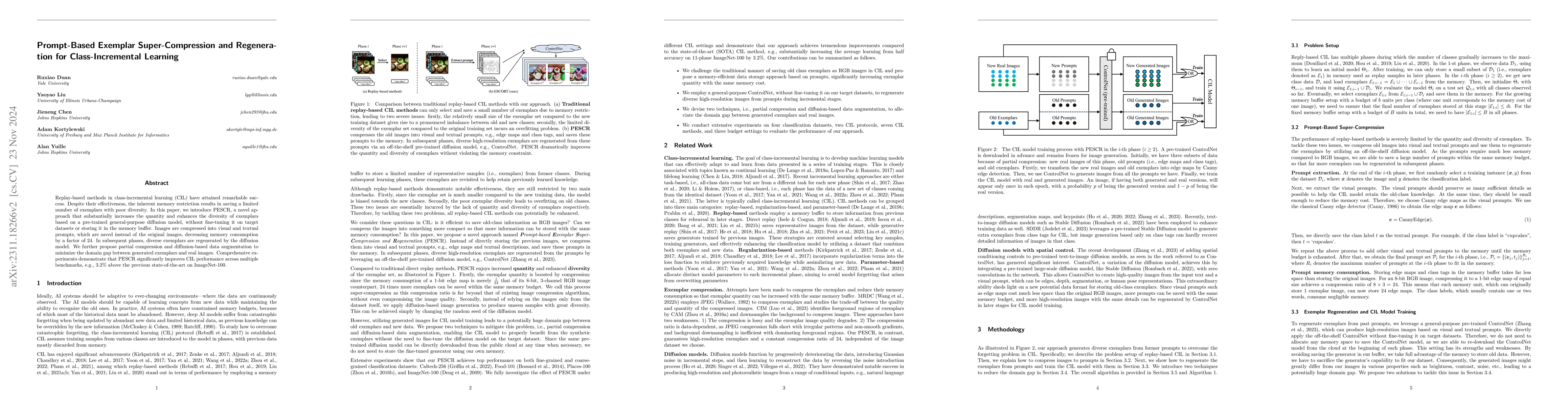 Thumbnail for Prompt-Based Exemplar Super-Compression and Regeneration for
  Class-Incremental Learning
