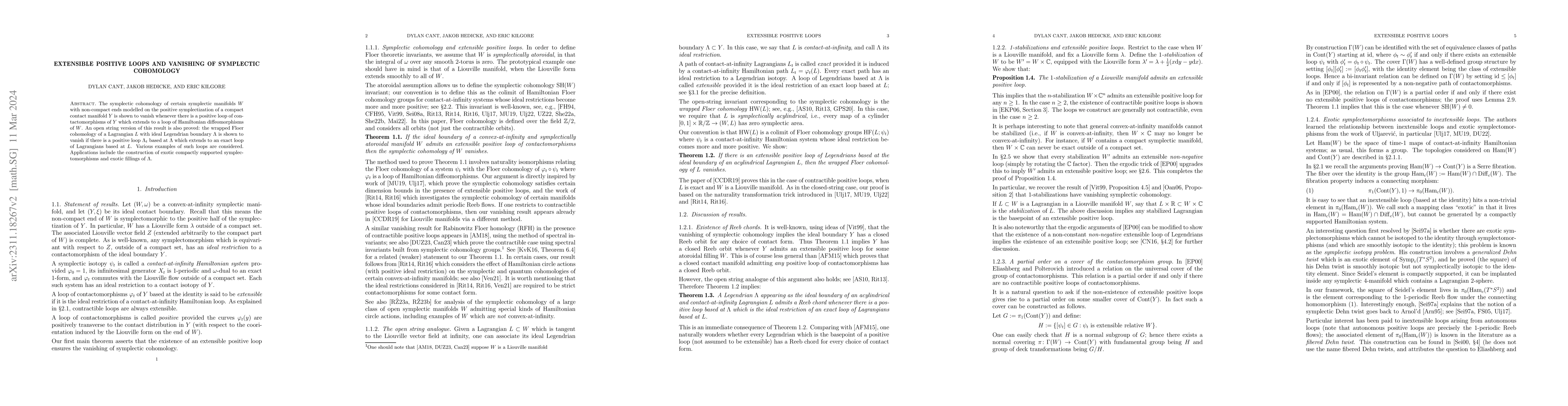 Thumbnail for Extensible positive loops and vanishing of symplectic cohomology