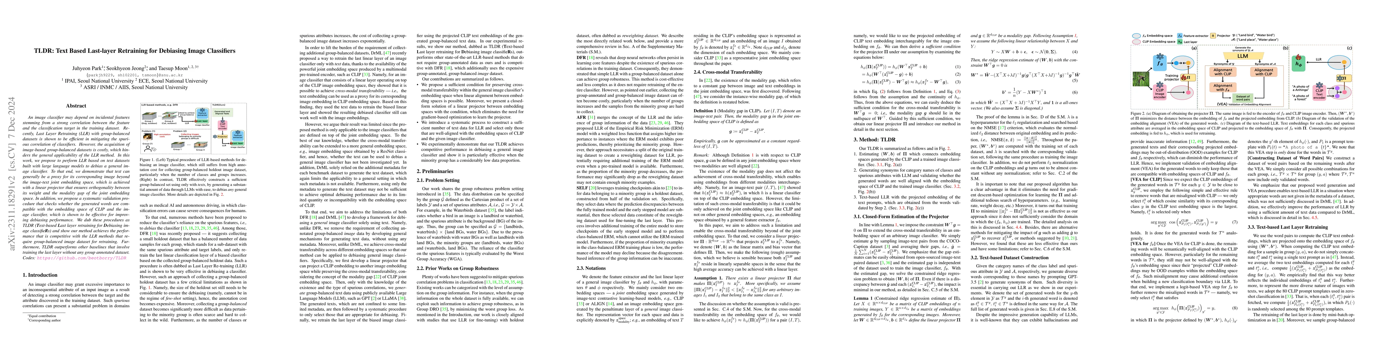 Thumbnail for TLDR: Text Based Last-layer Retraining for Debiasing Image Classifiers