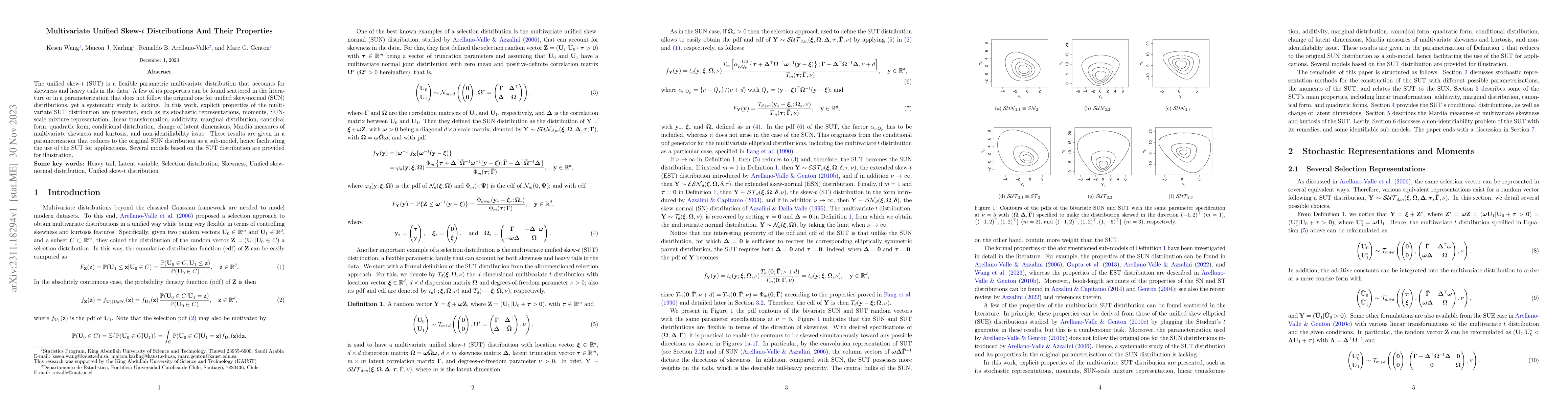 Thumbnail for Multivariate Unified Skew-t Distributions And Their Properties