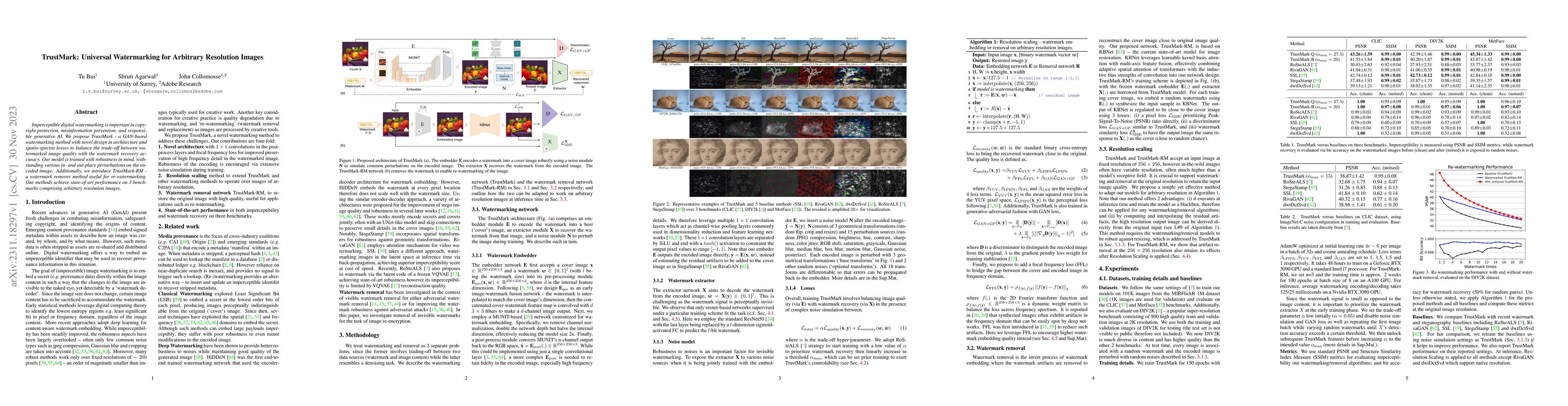 Thumbnail for TrustMark: Universal Watermarking for Arbitrary Resolution Images