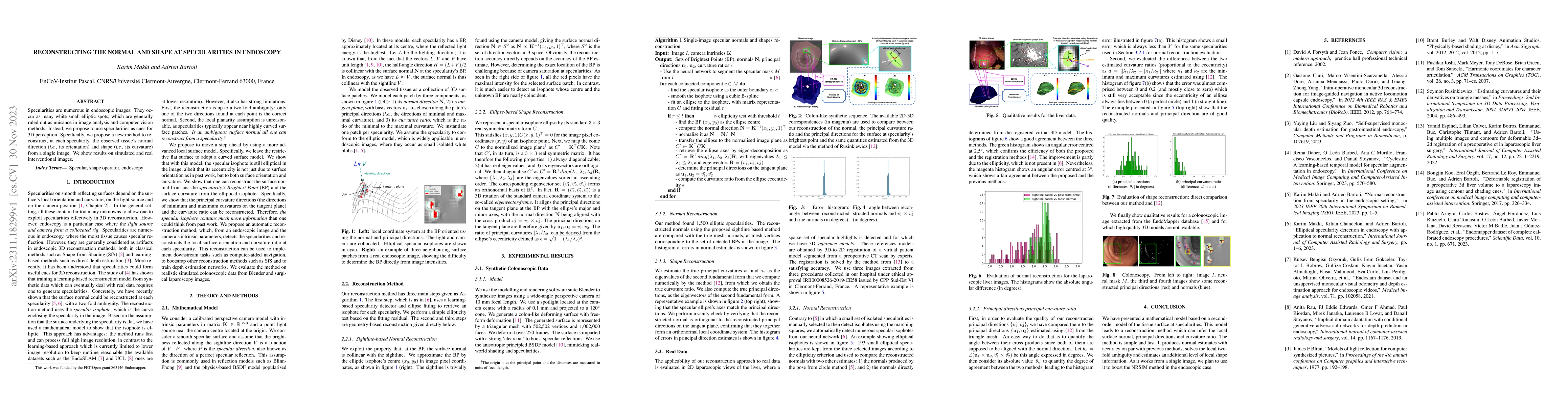 Thumbnail for Reconstructing the normal and shape at specularities in endoscopy