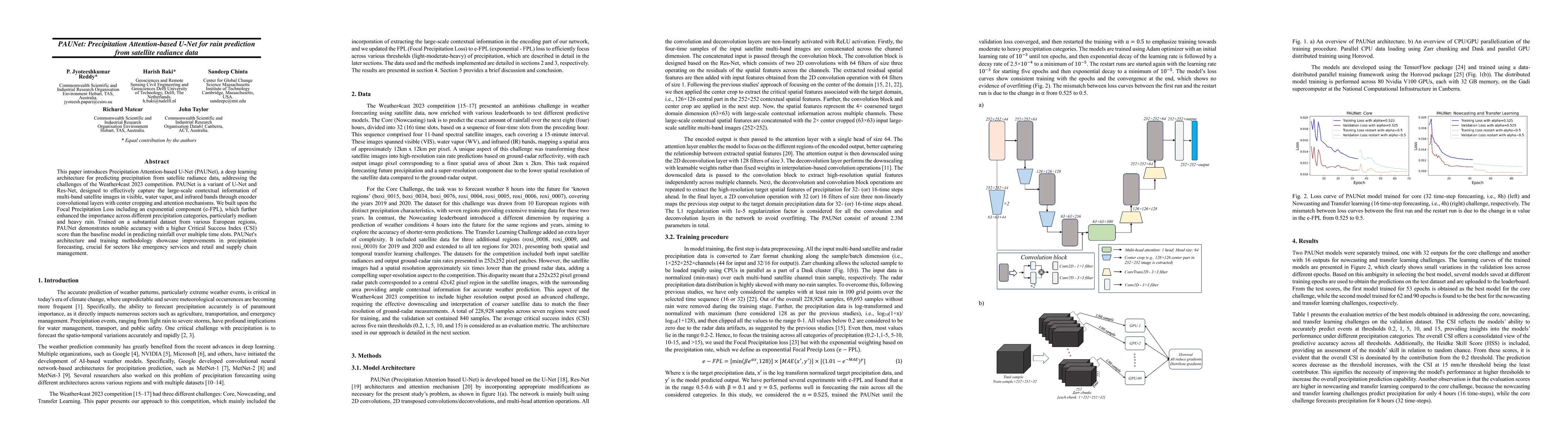 Thumbnail for PAUNet: Precipitation Attention-based U-Net for rain prediction from
  satellite radiance data