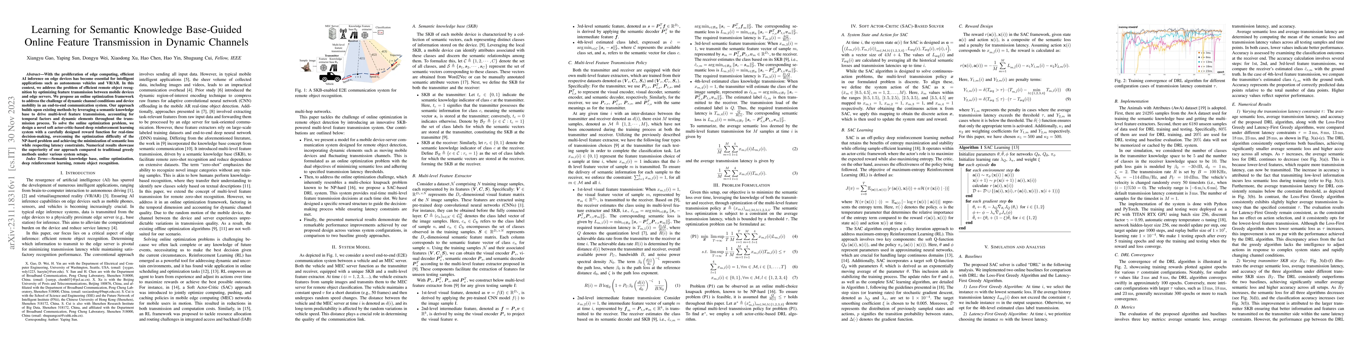 Thumbnail for Learning for Semantic Knowledge Base-Guided Online Feature Transmission
  in Dynamic Channels