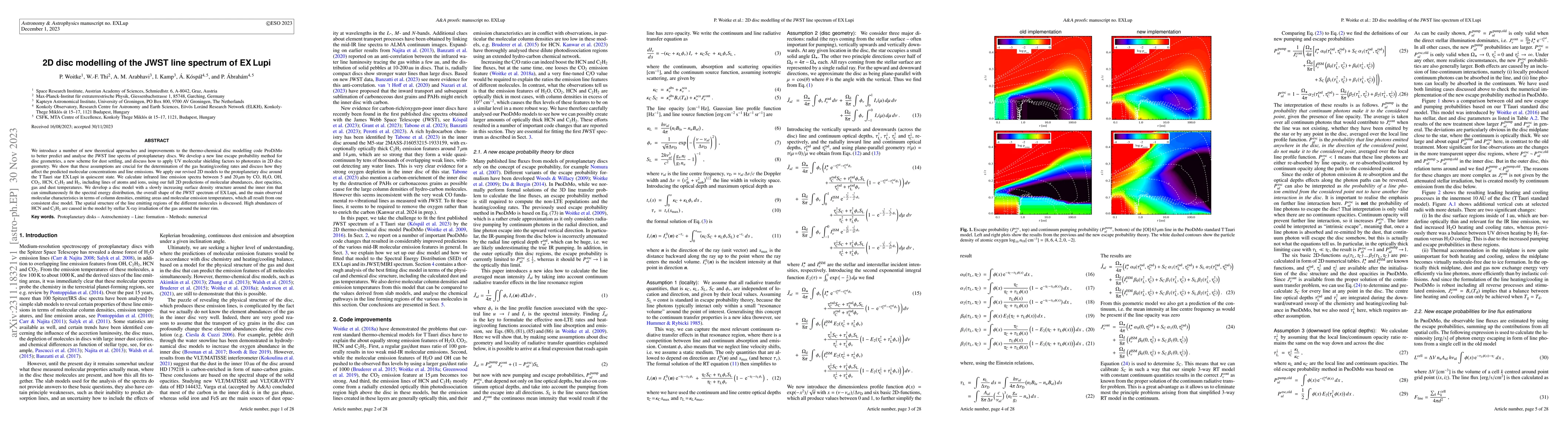 Thumbnail for 2D disc modelling of the JWST line spectrum of EX Lupi