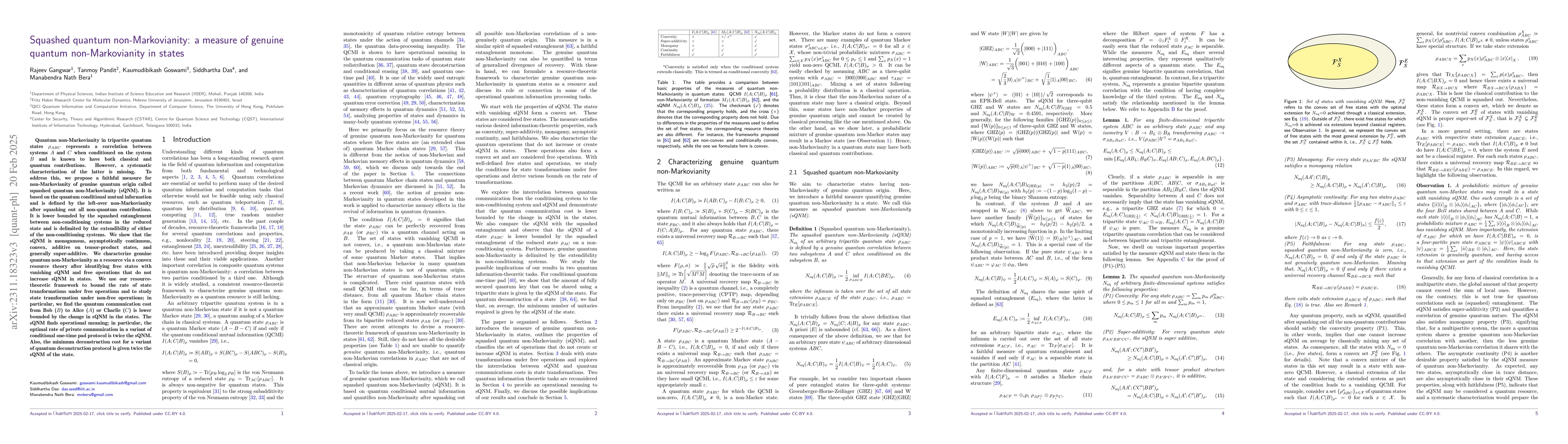 Thumbnail for Squashed quantum non-Markovianity: a measure of genuine quantum
  non-Markovianity in states