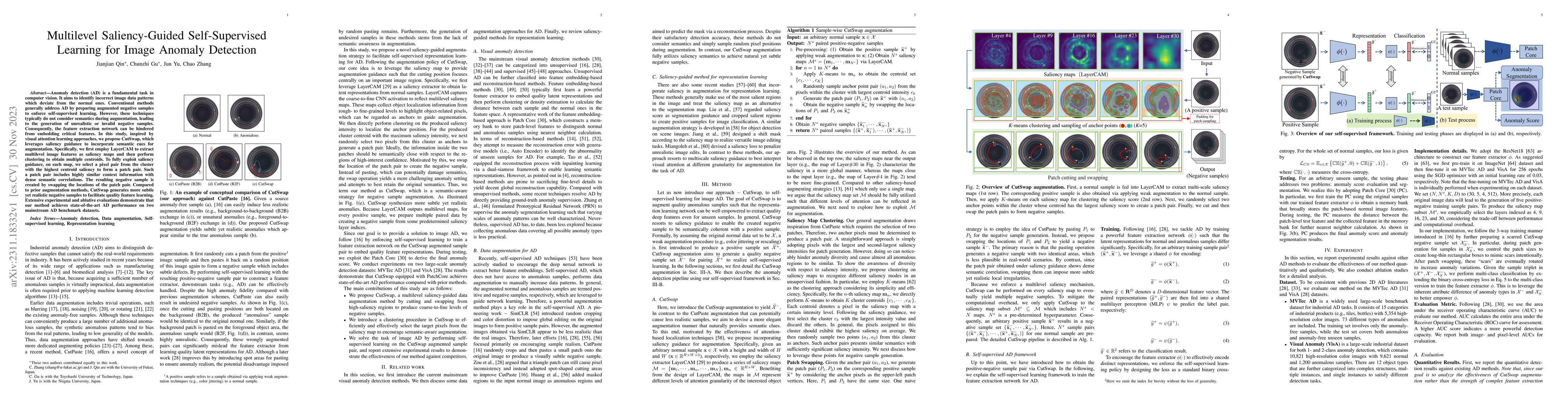 Thumbnail for Multilevel Saliency-Guided Self-Supervised Learning for Image Anomaly
  Detection