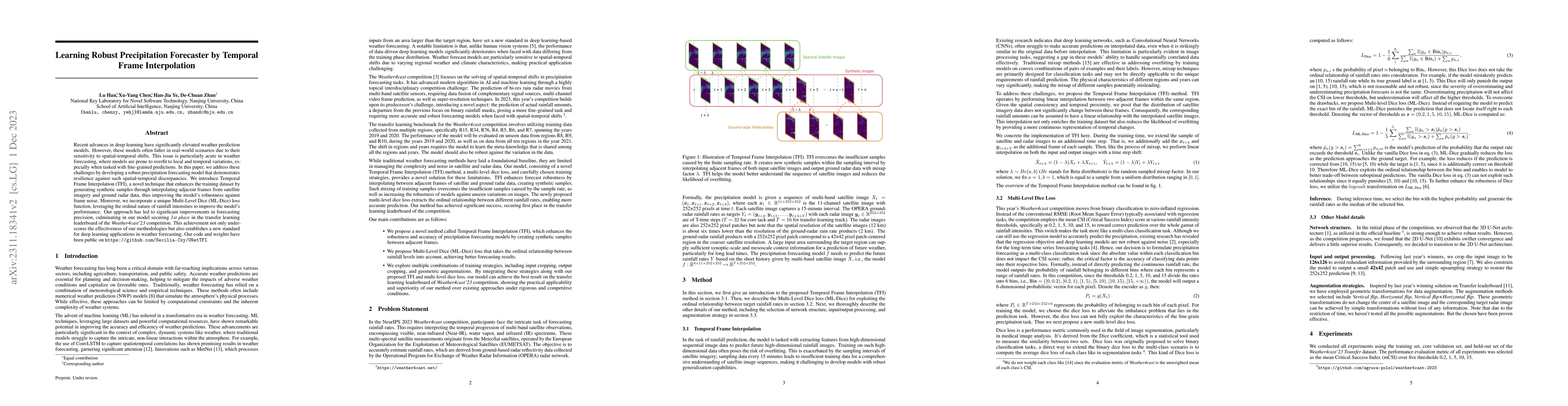 Thumbnail for Learning Robust Precipitation Forecaster by Temporal Frame Interpolation
