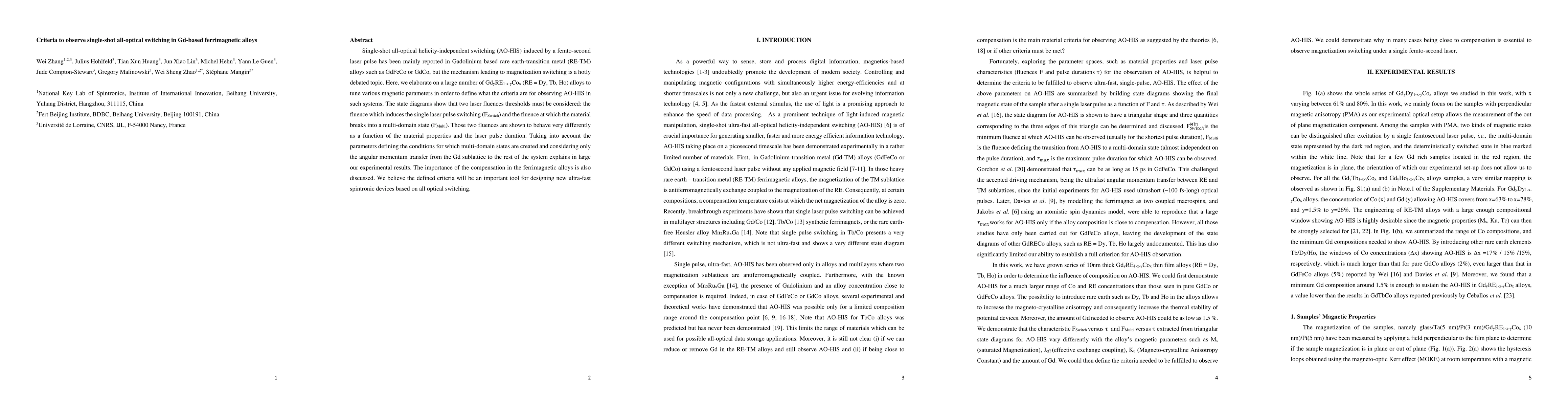 Thumbnail for Criteria to observe single-shot all-optical switching in Gd-based
  ferrimagnetic alloys