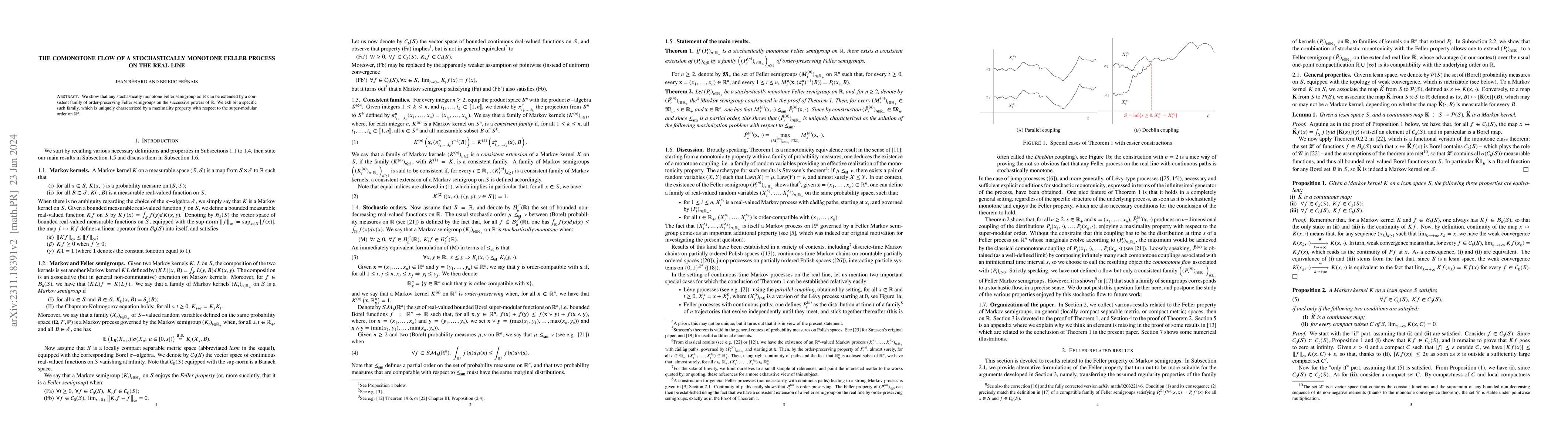 Thumbnail for The comonotone flow of a stochastically monotone Feller process on the
  real line