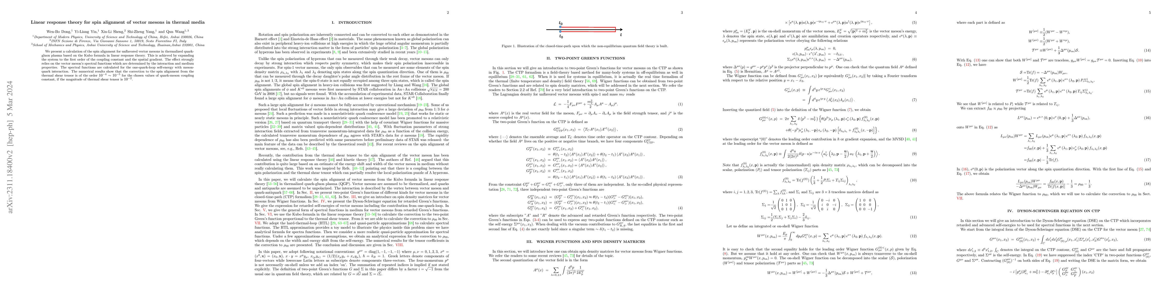 Thumbnail for Linear response theory for spin alignment of vector mesons in thermal
  media
