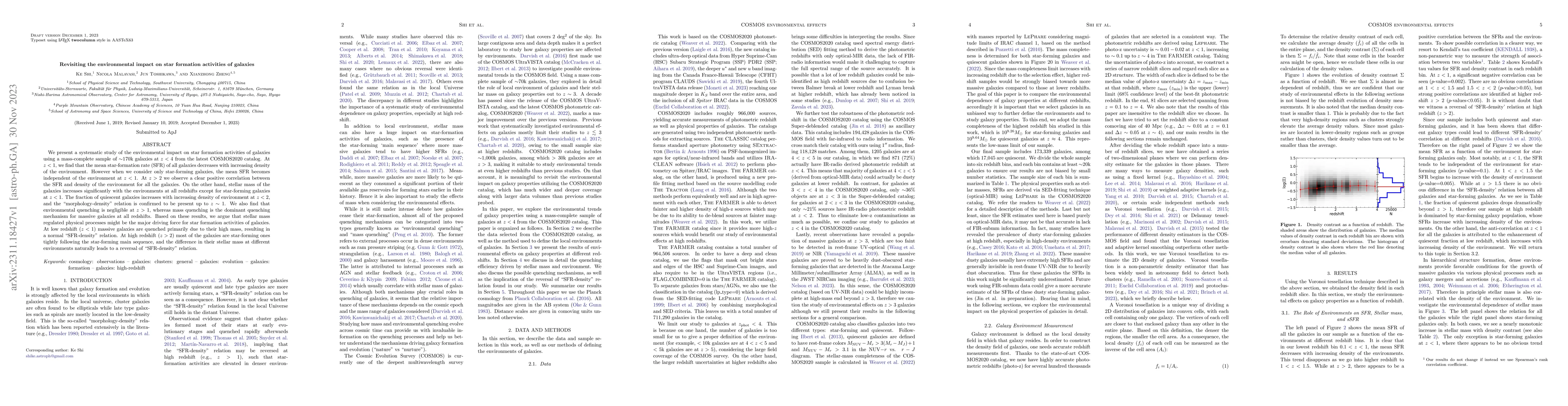 Thumbnail for Nature vs. Nurture: Revisiting the environmental impact on star
  formation activities of galaxies