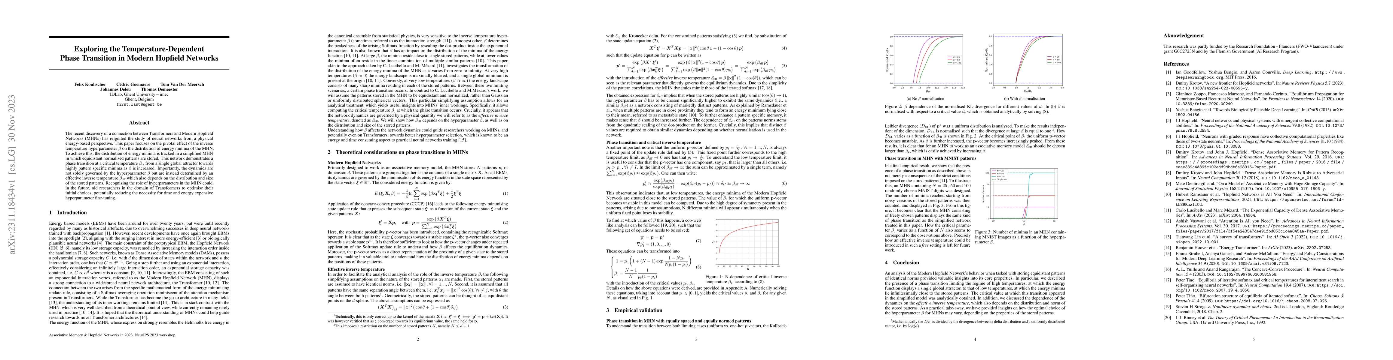 Thumbnail for Exploring the Temperature-Dependent Phase Transition in Modern Hopfield
  Networks