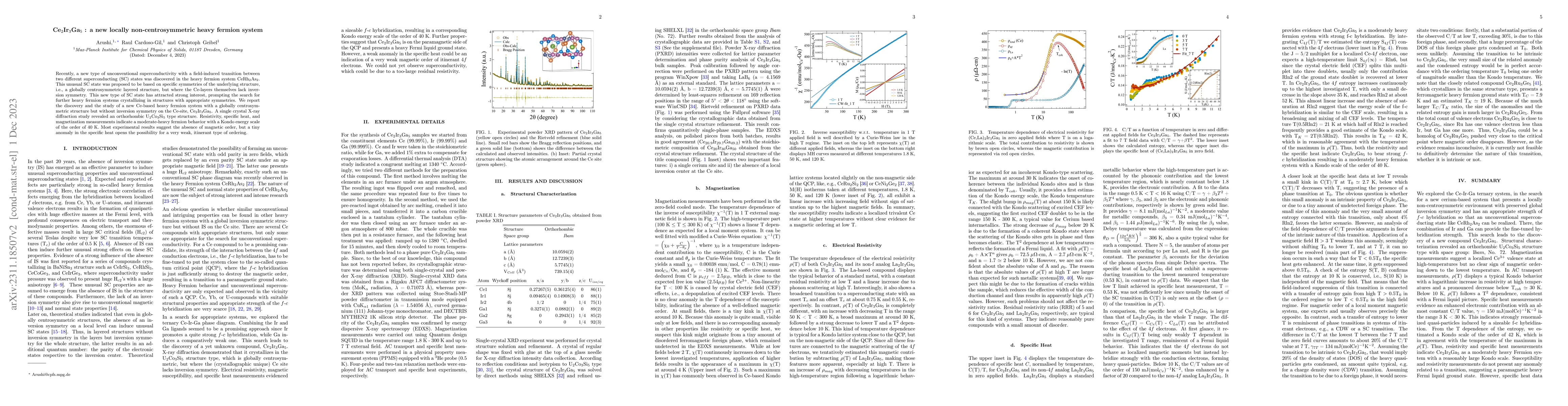 Thumbnail for Ce$_{2}$Ir$_{3}$Ga$_{5}$ : a new locally non-centrosymmetric heavy
  fermion system