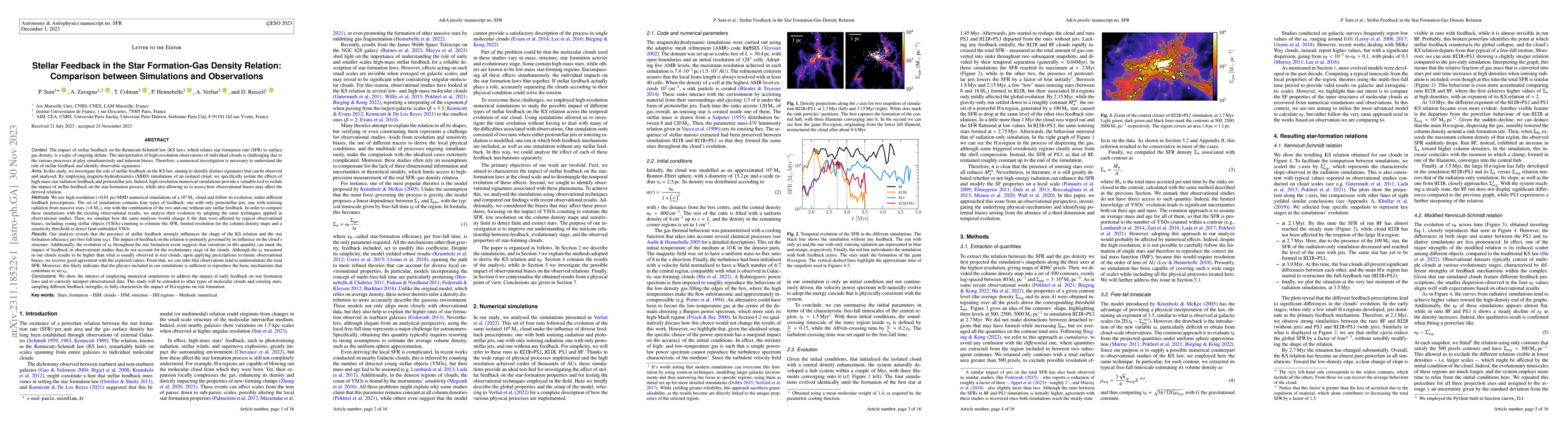 Thumbnail for Stellar Feedback in the Star Formation-Gas Density Relation: Comparison
  between Simulations and Observations