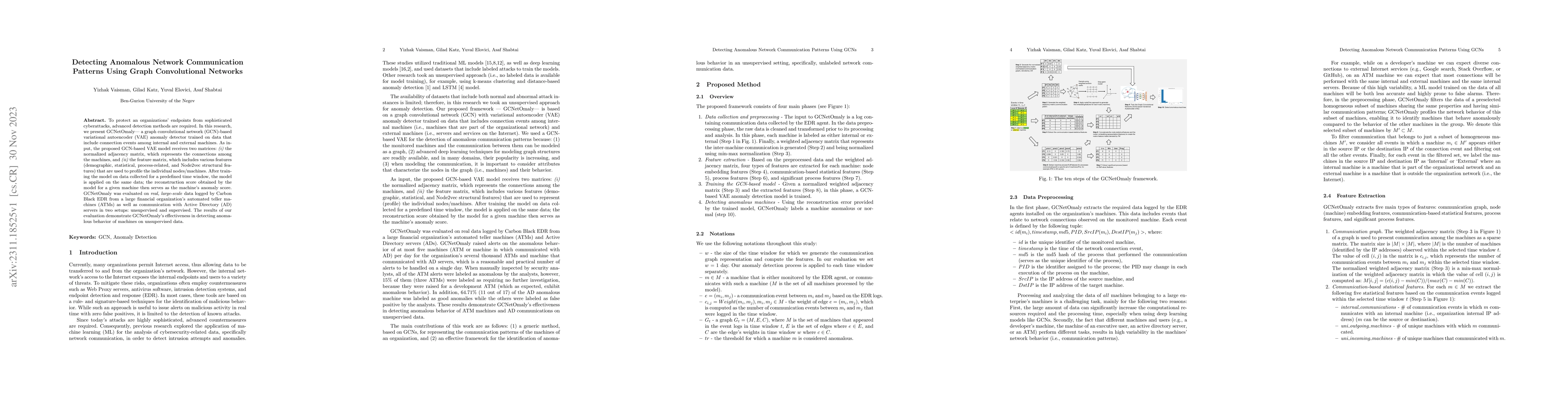 Thumbnail for Detecting Anomalous Network Communication Patterns Using Graph
  Convolutional Networks