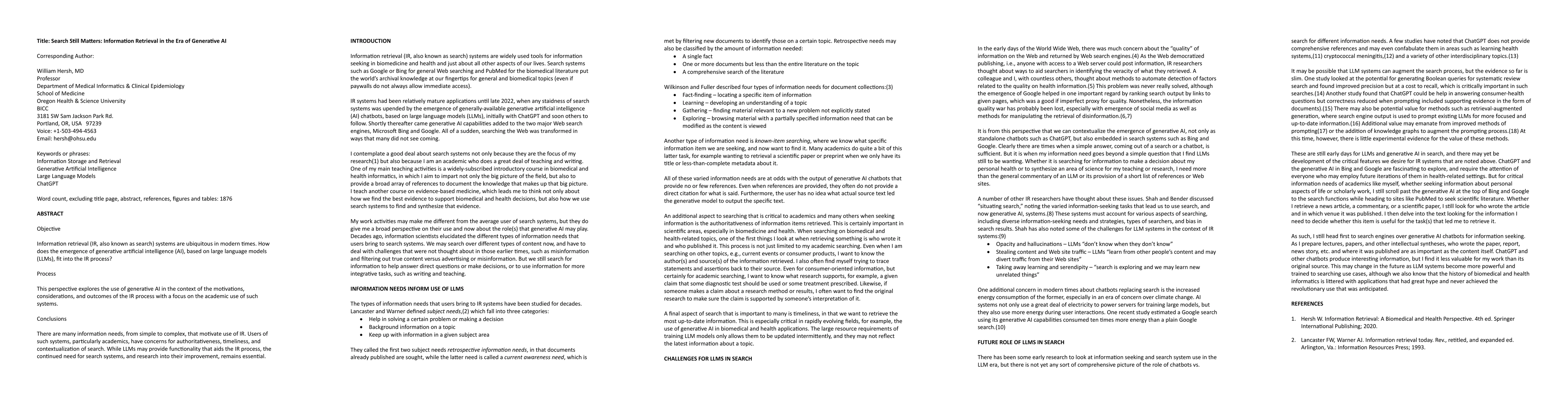 Thumbnail for Search Still Matters: Information Retrieval in the Era of Generative AI