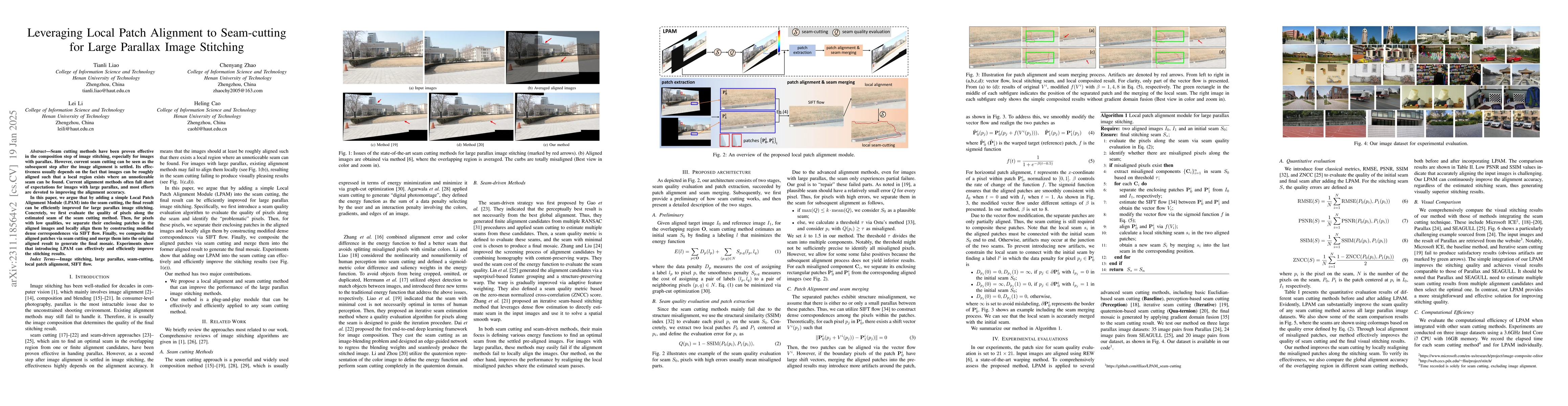 Thumbnail for Seam-guided local alignment and stitching for large parallax images