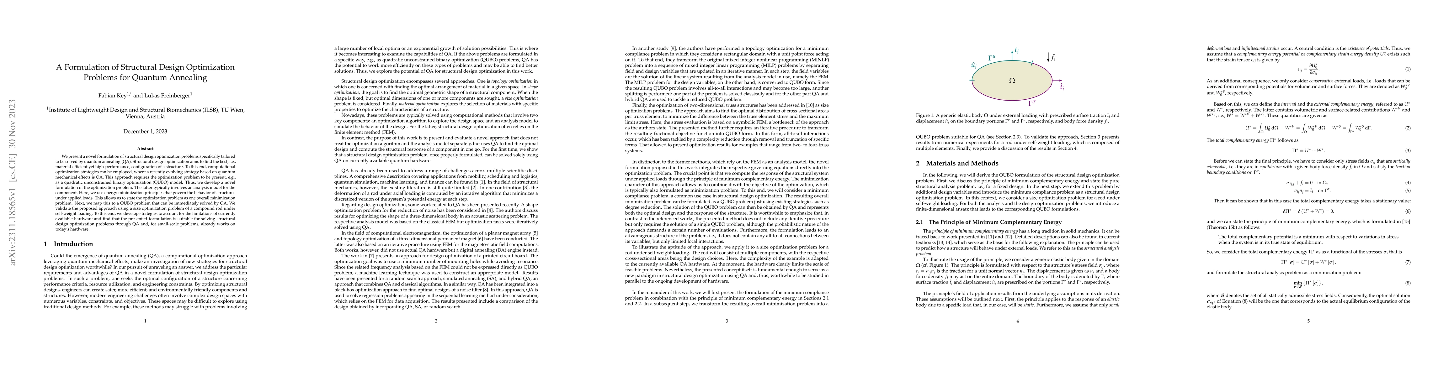 Thumbnail for A Formulation of Structural Design Optimization Problems for Quantum
  Annealing