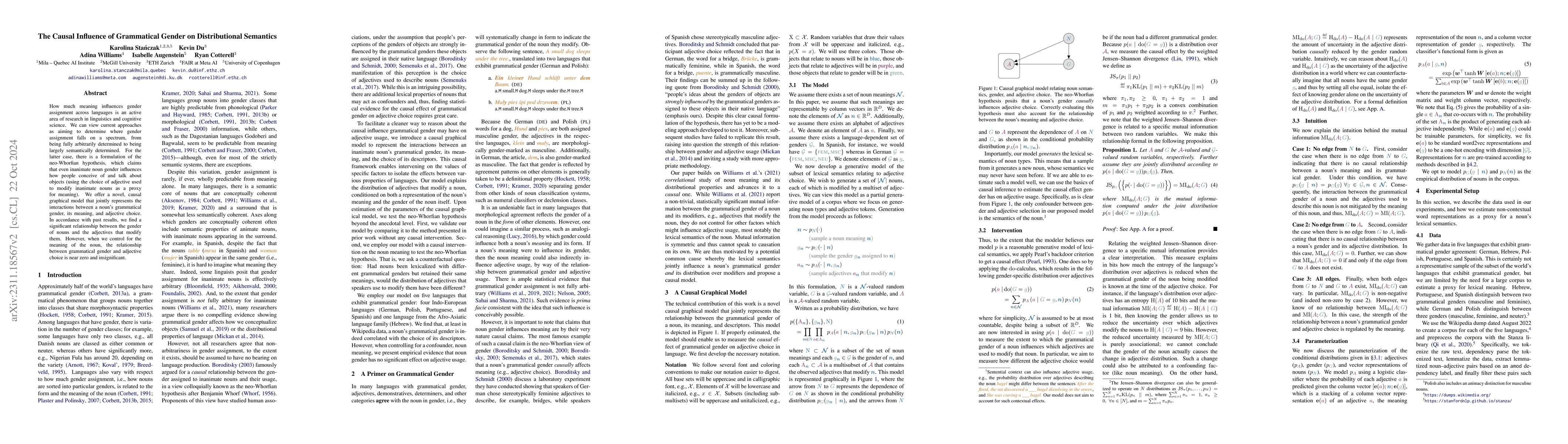 Thumbnail for Grammatical Gender's Influence on Distributional Semantics: A Causal
  Perspective