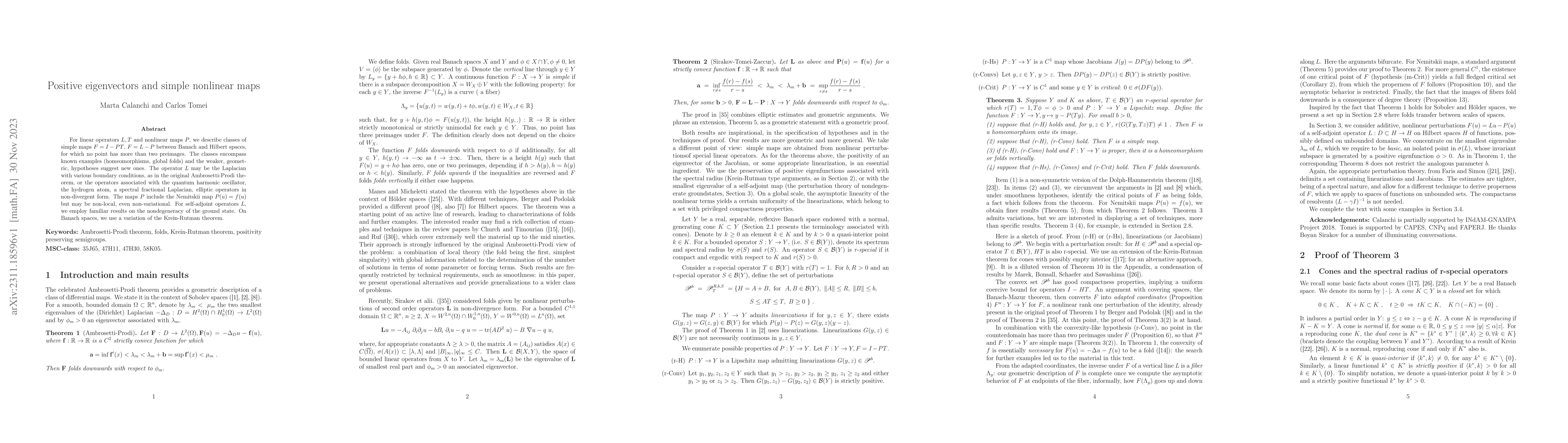 Thumbnail for Positive eigenvectors and simple nonlinear maps