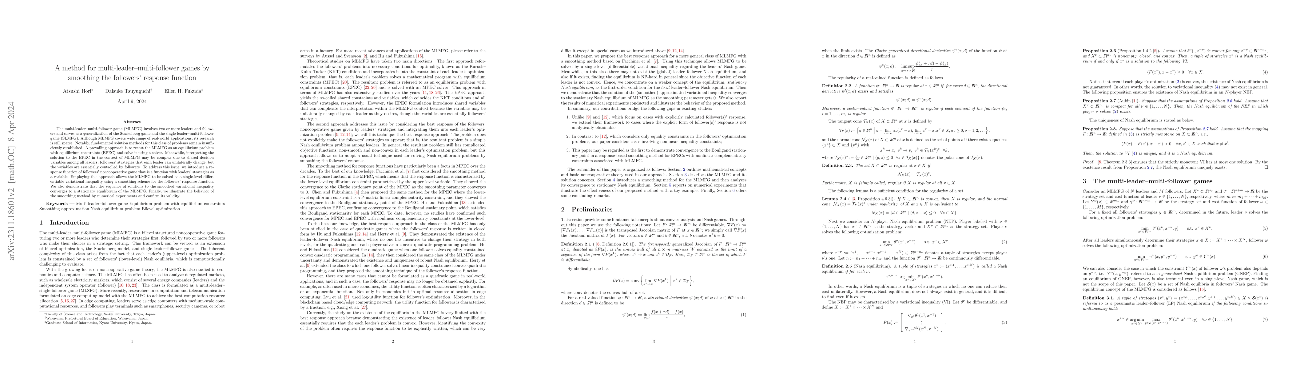 Thumbnail for A method for multi-leader-multi-follower games by smoothing the
  followers' response function