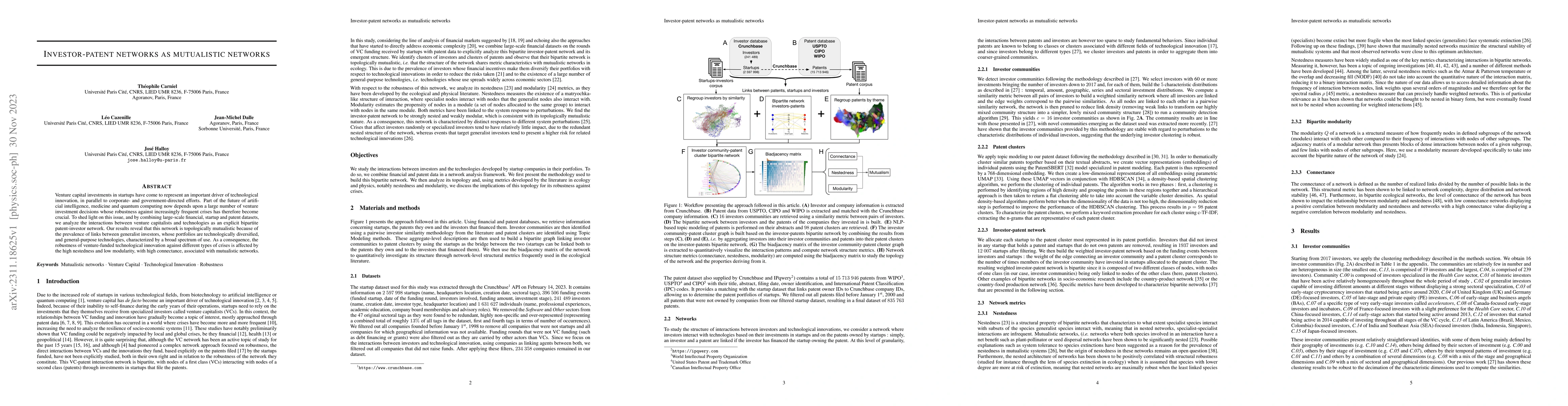 Thumbnail for Investor-patent networks as mutualistic networks