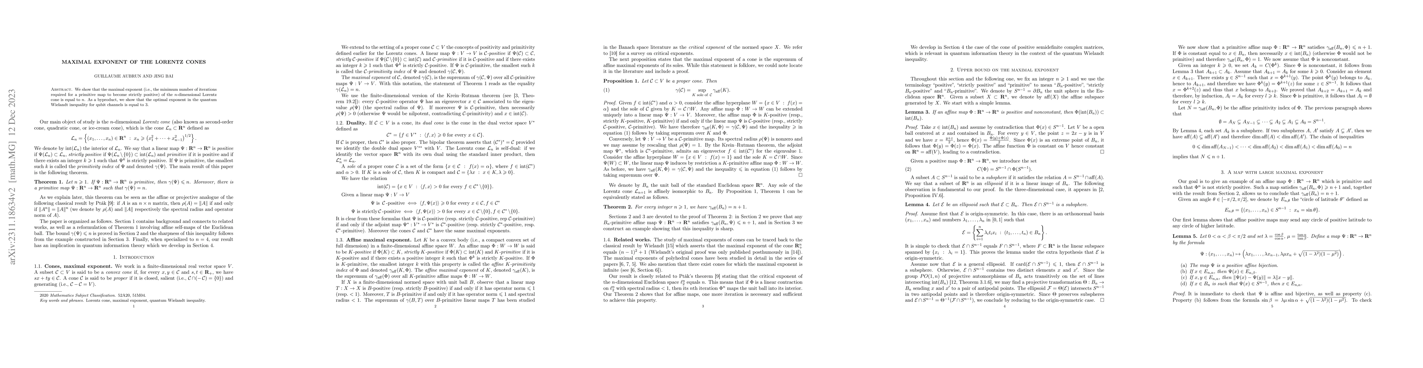 Thumbnail for Maximal exponent of the Lorentz cones