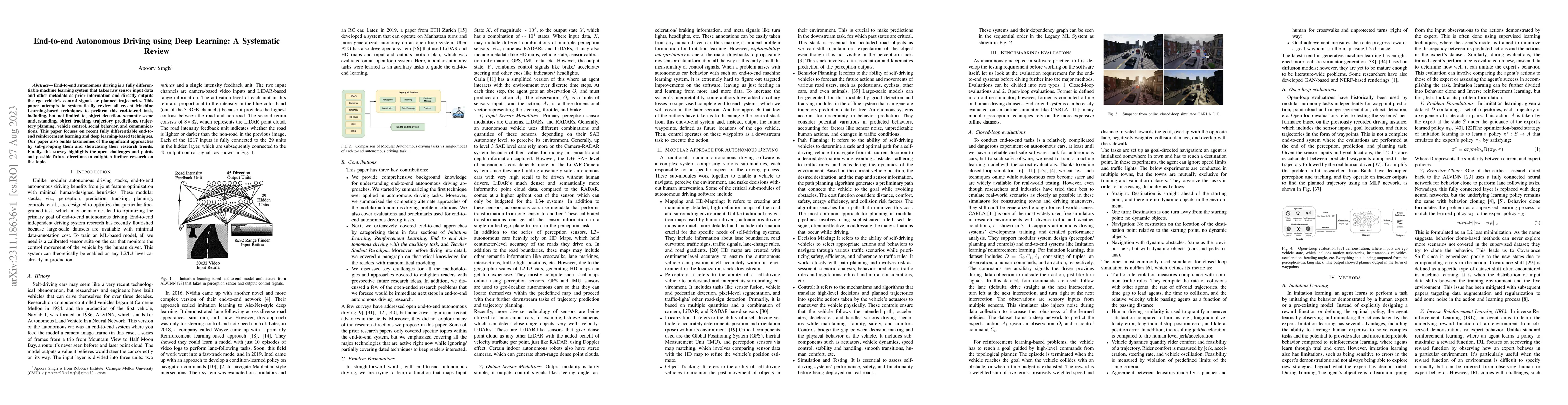 Thumbnail for End-to-end Autonomous Driving using Deep Learning: A Systematic Review