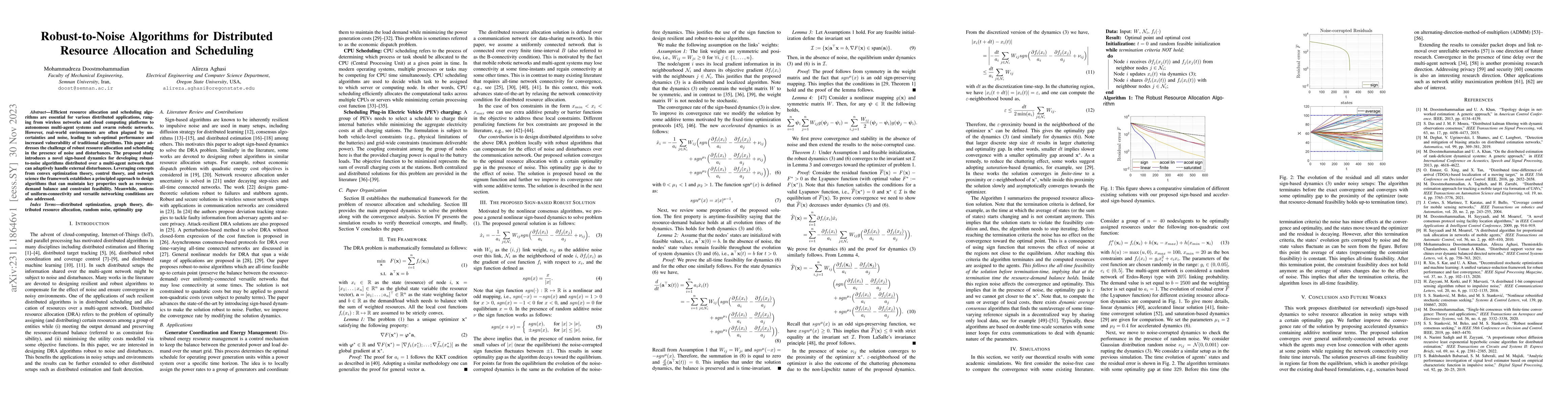 Thumbnail for Robust-to-Noise Algorithms for Distributed Resource Allocation and
  Scheduling