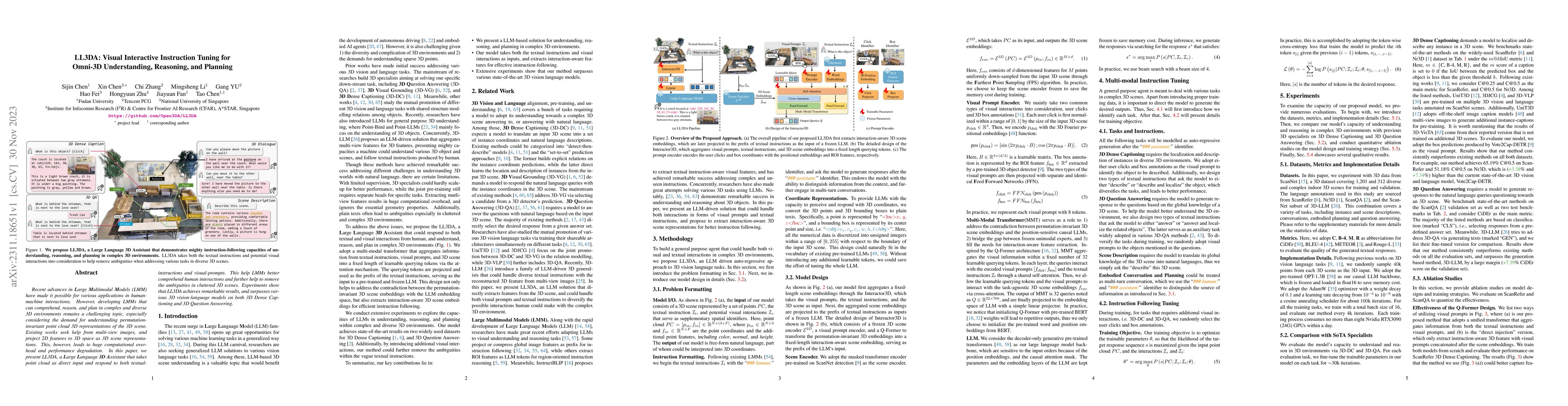 Thumbnail for LL3DA: Visual Interactive Instruction Tuning for Omni-3D Understanding,
  Reasoning, and Planning