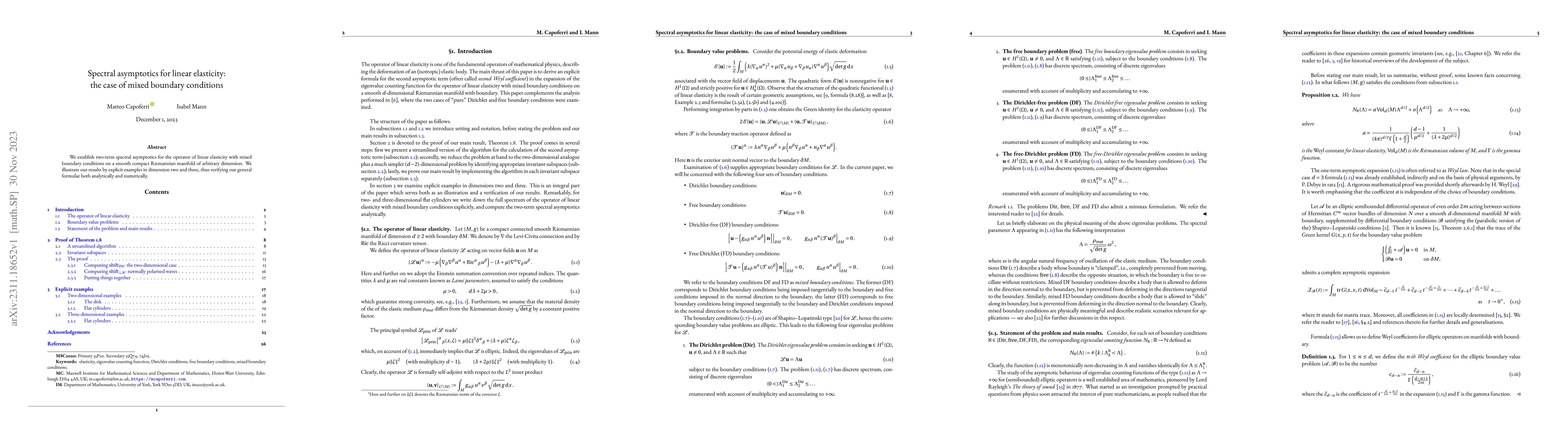 Thumbnail for Spectral asymptotics for linear elasticity: the case of mixed boundary
  conditions