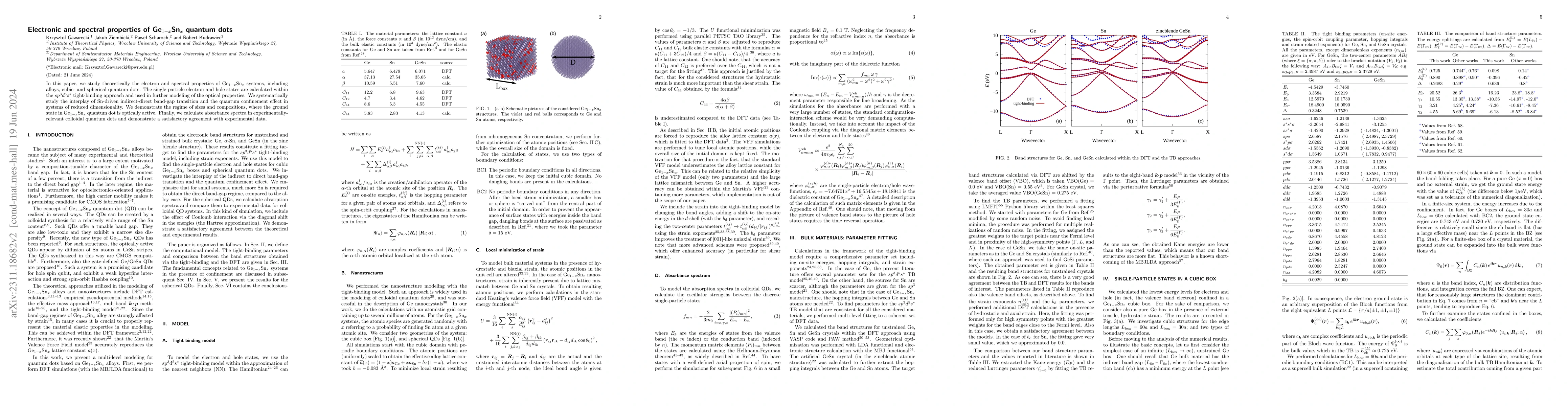 Thumbnail for Electronic and spectral properties of Ge1-xSnx quantum dots: an
  atomistic study