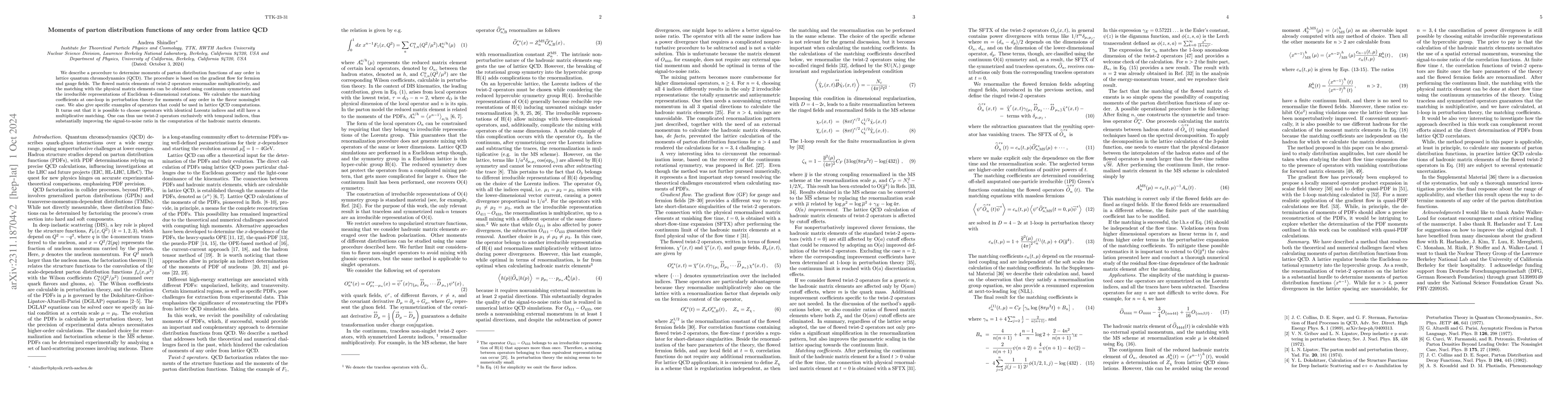 Thumbnail for Moments of parton distribution functions of any order from lattice QCD