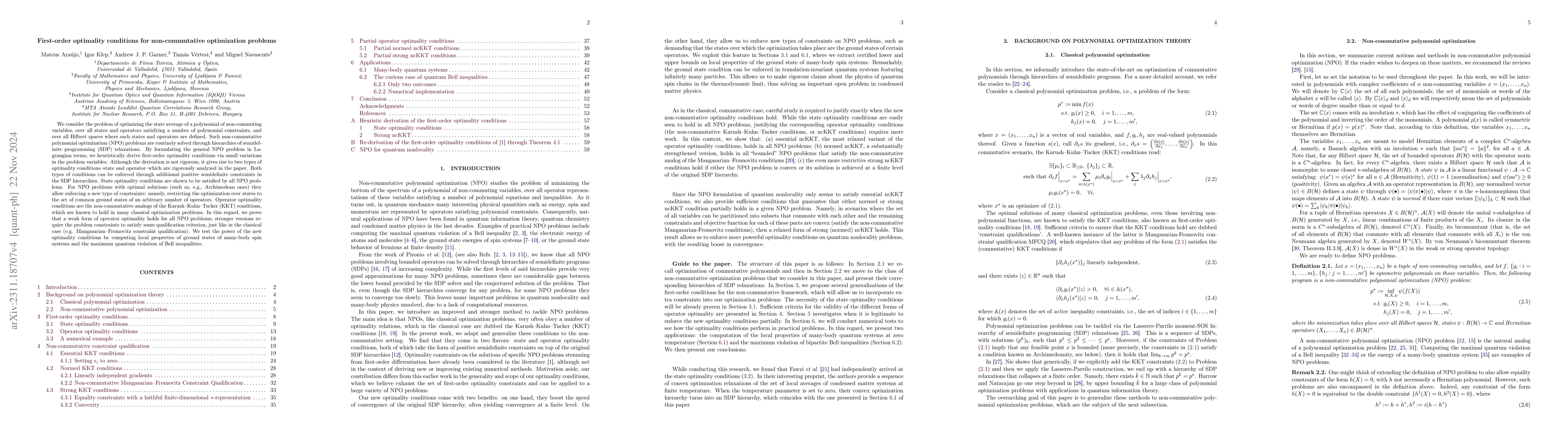 Thumbnail for First-order optimality conditions for non-commutative optimization
  problems