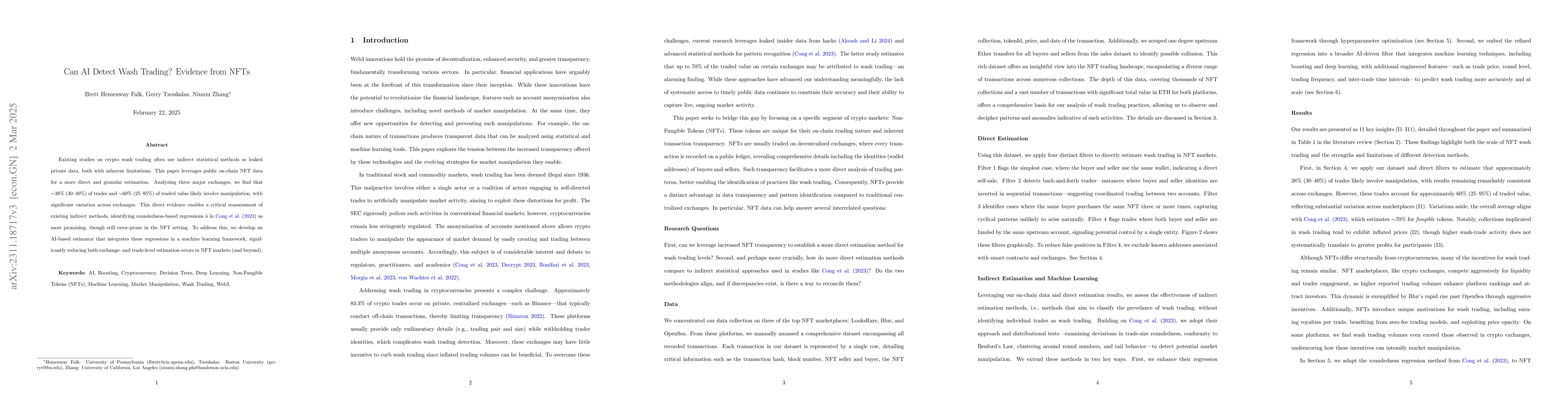 Thumbnail for NFT Wash Trading: Direct vs. Indirect Estimation