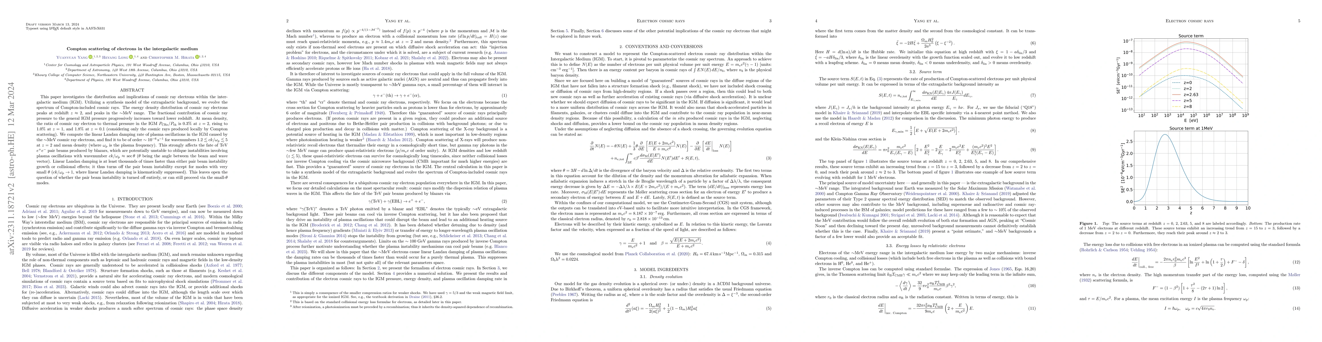Thumbnail for Compton scattering of electrons in the intergalactic medium
