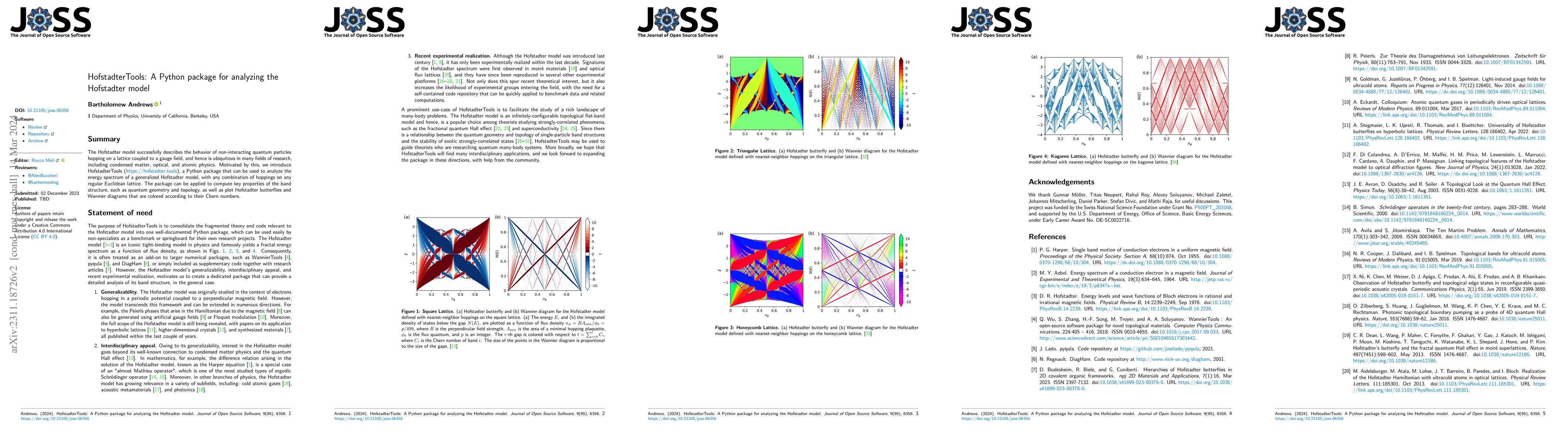 Thumbnail for HofstadterTools: A Python package for analyzing the Hofstadter model