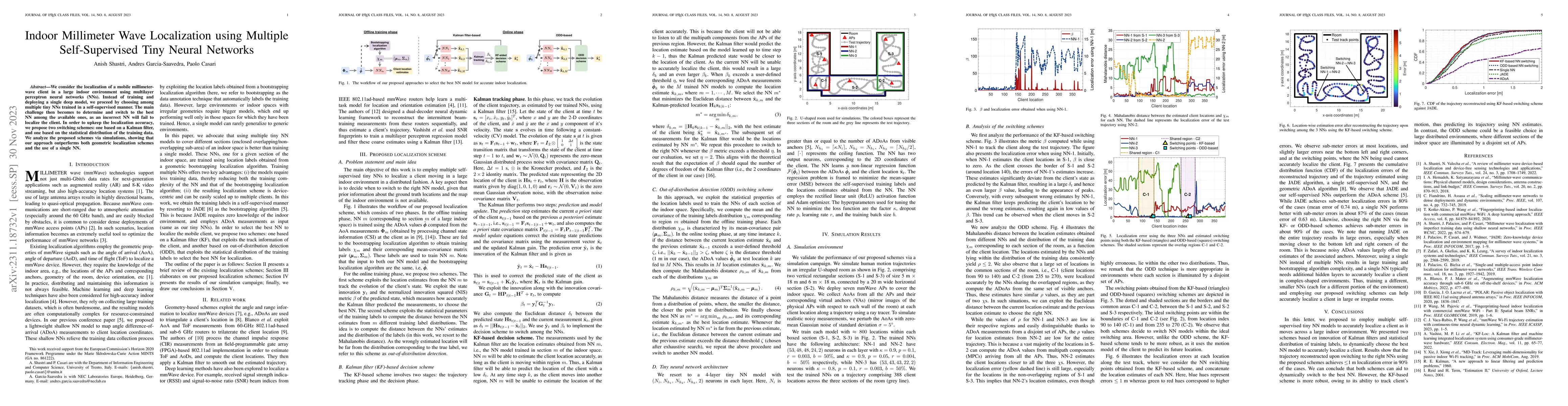 Thumbnail for Indoor Millimeter Wave Localization using Multiple Self-Supervised Tiny
  Neural Networks
