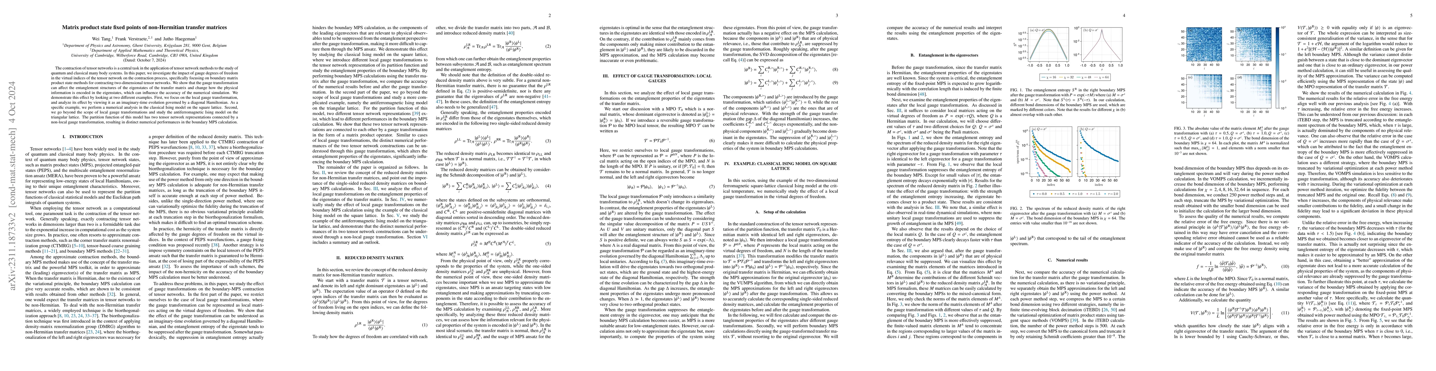 Thumbnail for Matrix Product State Fixed Points of Non-Hermitian Transfer Matrices