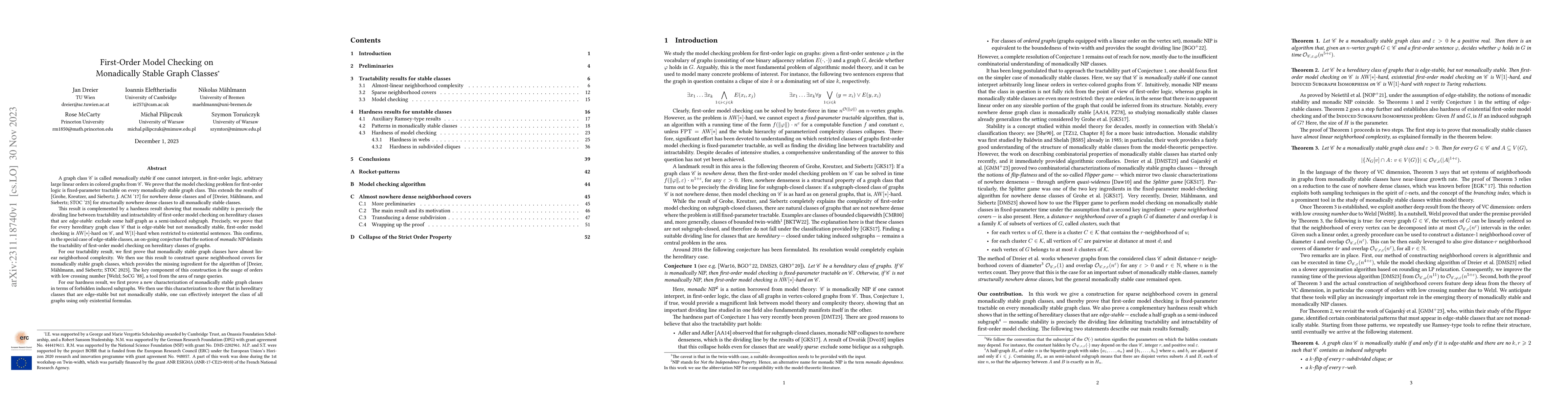 Thumbnail for First-Order Model Checking on Monadically Stable Graph Classes
