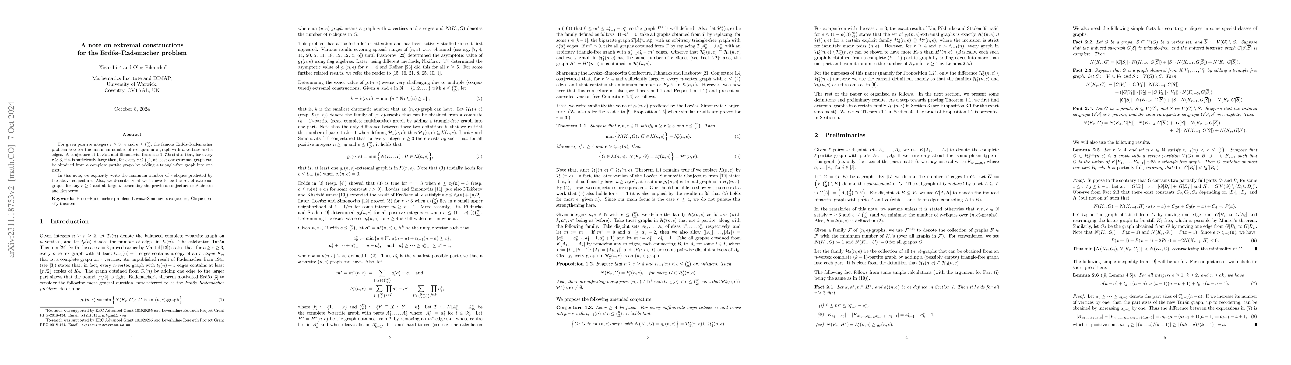 Thumbnail for A note on extremal constructions for the Erd\H{o}s--Rademacher problem