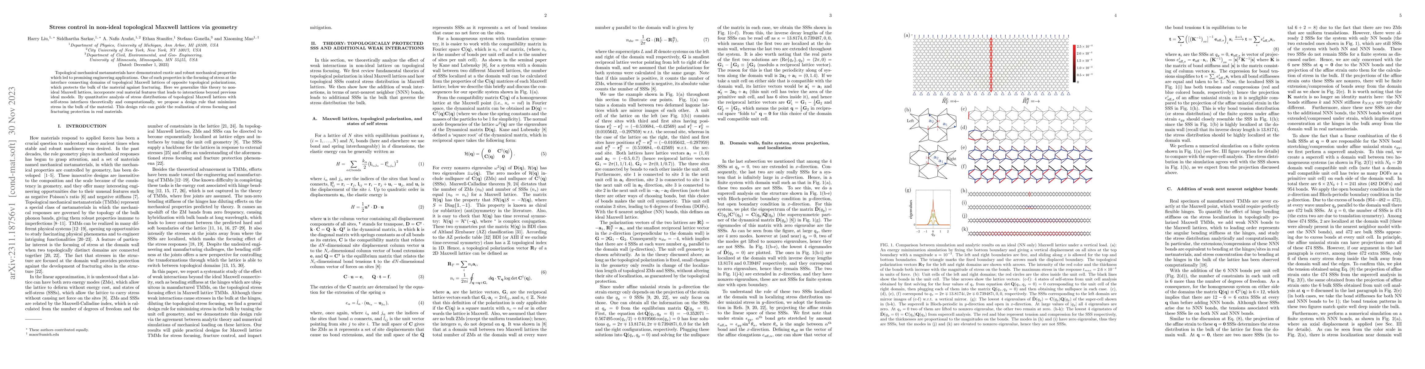 Thumbnail for Stress control in non-ideal topological Maxwell lattices via geometry