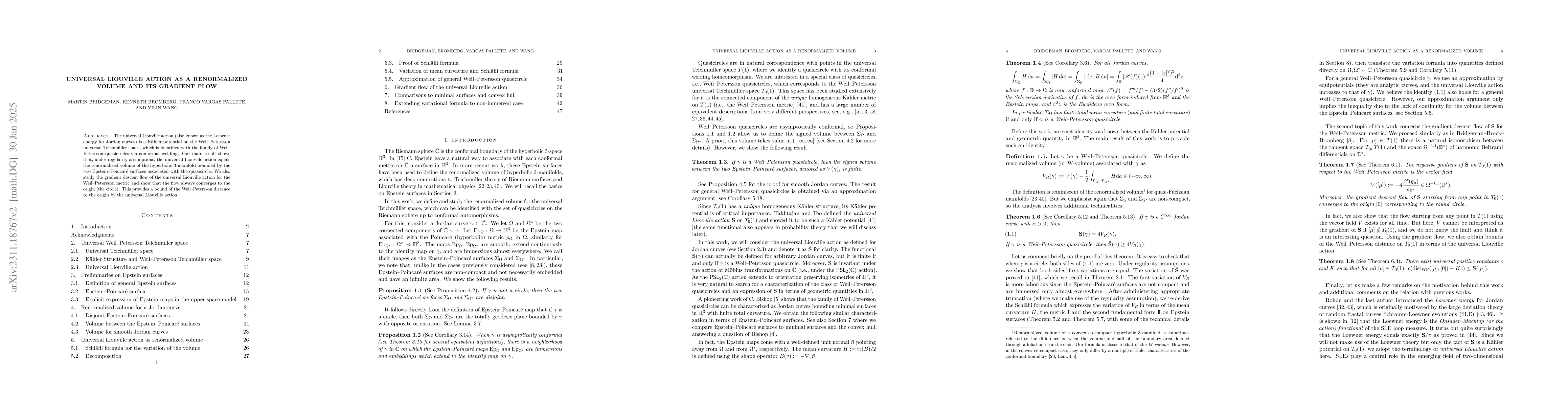 Thumbnail for Universal Liouville action as a renormalized volume and its gradient
  flow
